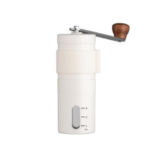 Manual Coffee Grinder with Stainless Steel Burr Foldable Hand Crank for Espresso Travel Camping White