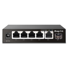DrayTek VigorSwitch Q60x Multi-gig High Performance Unmanaged Switch, 5 x 2.5 GbE Ports, 1 x 10Gbps SFP+ Uplink
