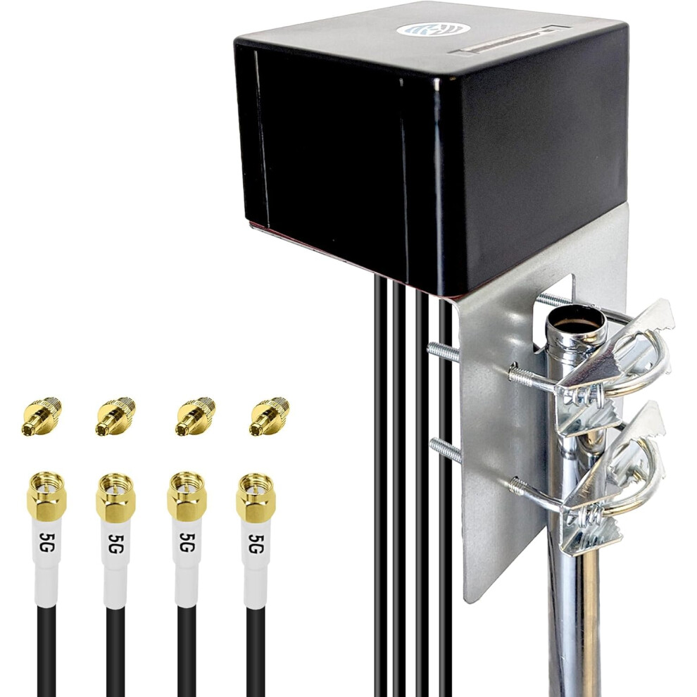 Maswell 4G Lte 5G Antenna Outdoor 4X4 Mimo, Up To 6Dbi, Cellular 600-8000Mhz, Wifi 6E Wifi 7 Ready, Omni-Directional Cross Polarized External Aerial 5051222455197