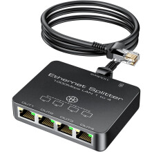 KiWiBiRD Ethernet Switch 4 Port, Ethernet Splitter 1 to 4, 1000Mbps RJ45 Gigabit Network Switch 4 Port for Cat 8 7 6 5 5e, Compatible with Modem