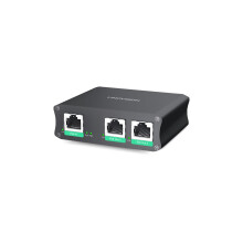 LINOVISION Industrial 2 Ports Gigabit PoE Extender, Passthrough and Split 30W POE to two PoE Cameras or Wireless APs, PoE Repeater or Booster to