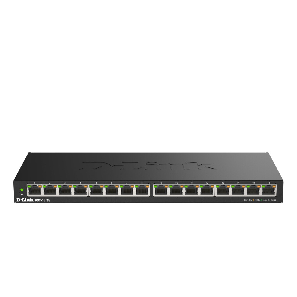 D-Link Dgs-1016S 16-Port Gigabit Unmanaged Switch, Fanless, Low Profile, Metal Housing, Desktop/Wall Mount, Plug-And-Play, 802.1P Qos, 802.3Az Eee 5051222460184