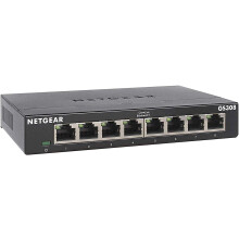 NETGEAR 8 Port Gigabit Network Switch (GS308) - Ethernet Switch - Ethernet Splitter - Plug-and-Play - Silent Operation - Desktop or Wall Mount