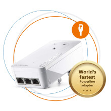 devolo Magic 2-2400 LAN Triple: Add-on Powerline Adapter (Up to 2400 Mbps for Your Powerline Home Network, 3x Gb LAN Ports, Ideal for Online Gaming,