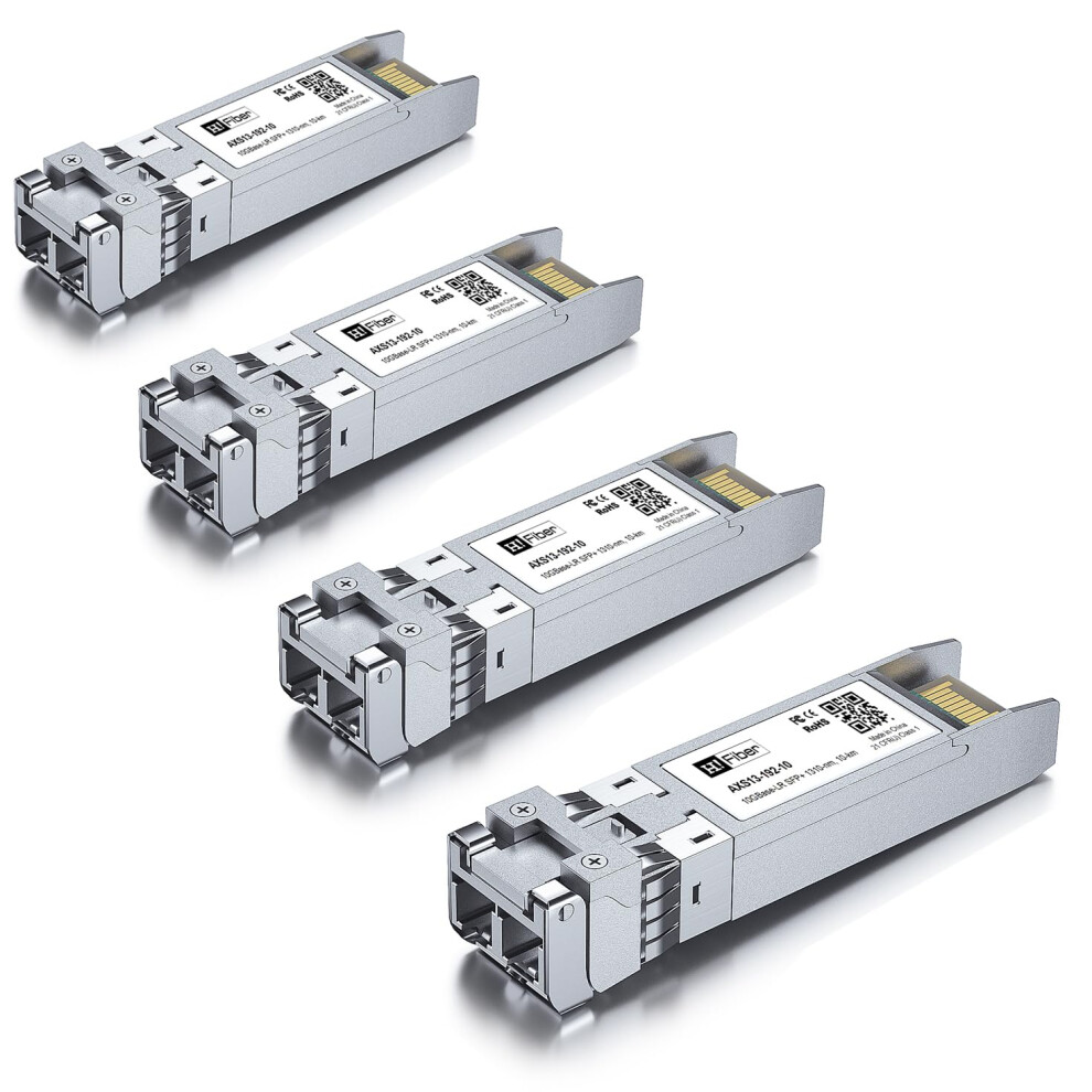 4 Pack,10G Single Mode Sfp+ Lc Module, 10Gbase-Lr Fiber Transceiver For Cisco Sfp-10G-Lr, Meraki Ma-Sfp-10Gb-Lr, Ubiquiti Unifi Uf-Sm-10G, Mikrotik, 5051222458372