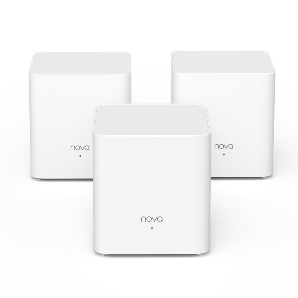 Tenda Nova Ax1500 Whole Home Mesh Wifi 6 System, Up To 2-4 Rooms Coverage, Dual-Band Wi-Fi Mesh With 2 Gigabit Ports, Compatible With Alexa, Parental 5051222458761