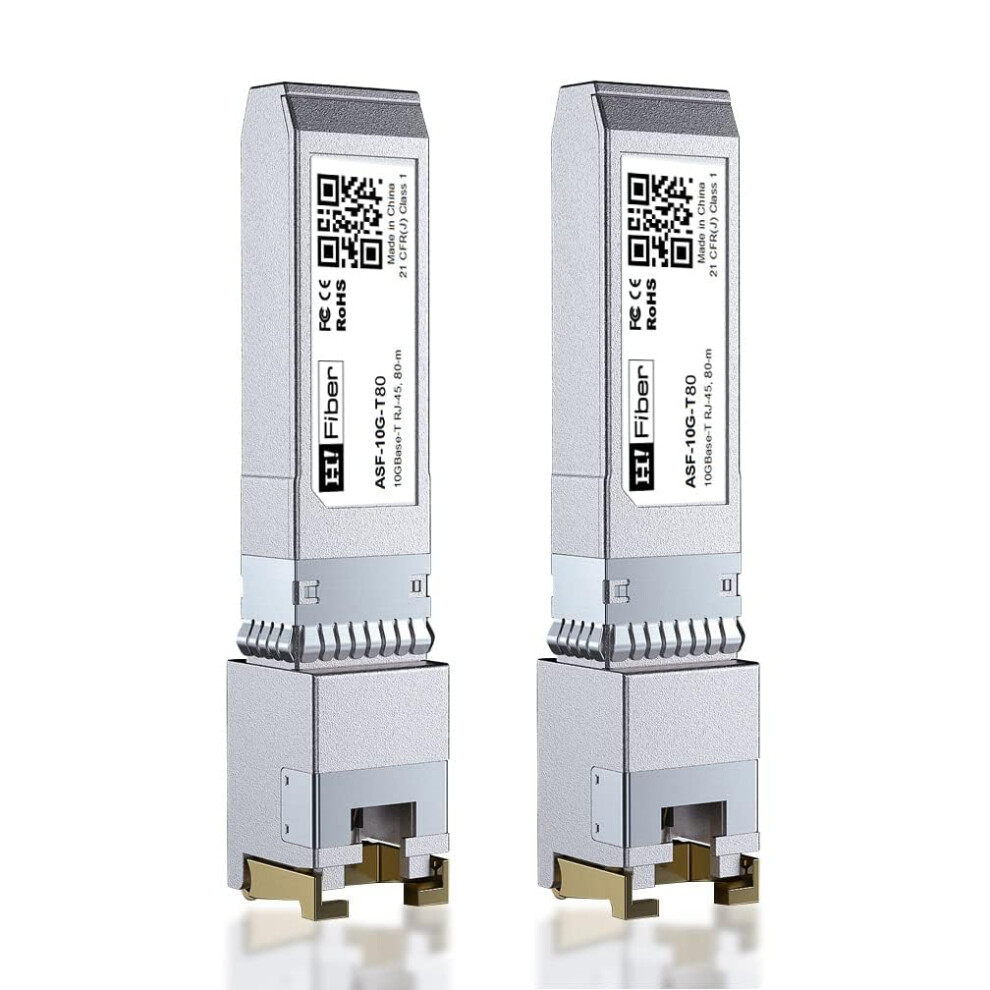 10Gbase-T Sfp+ Transceiver 80 Meters, To Rj45, 10G To Ethernet Module Compatible With Cisco Sfp-10G-T-S, Ma-Sfp-10Gb-T, Ubiquiti Unifi Uf-Rj45-10G, 5051222459423