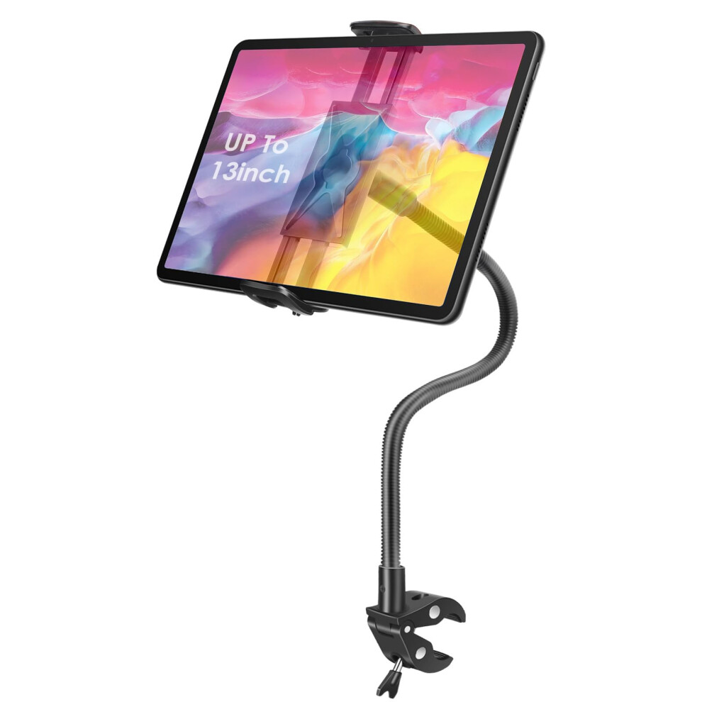 Eeekit Gooseneck Bike Tablet Holder Mount, Bike Handlebar Mount Clamp For Stationary Bicycle, Treadmill, Microphone Stand, For 4.7-13" Devices 5051222462423