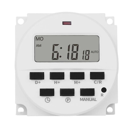 24V Digital Timer Switch Programmable Time Relay with Accurate Scheduling and Multiple On Off Settings