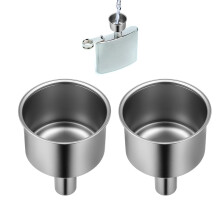 Stainless Steel Funnel Set with 3/8' Spout Wide Mouth for Flask Oil Spices Coffee Beer