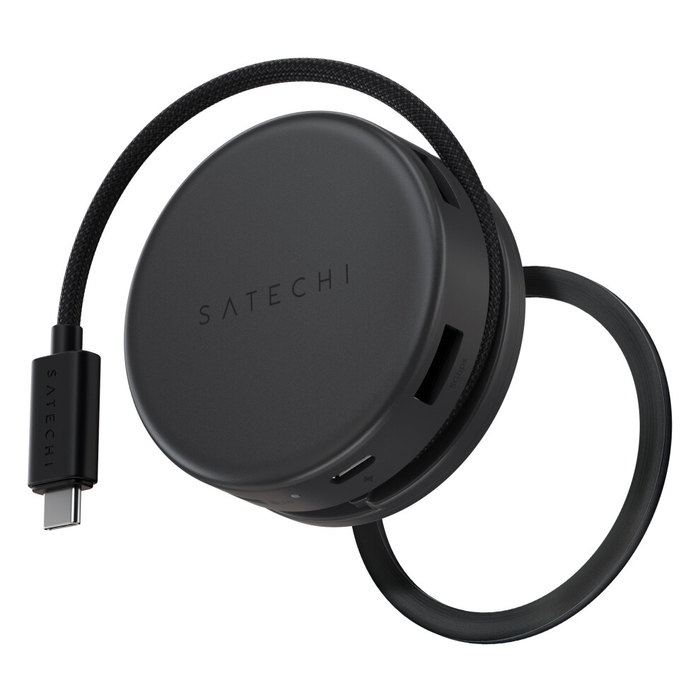 Satechi Onthego? 7-In-1 Usb-C Hub, Compact Magnetic Multiport Adapter, 100W Pd, Hdmi 4K/60Hz, Gigabit Ethernet, 2?Usb-A 5Gbps, Sd/Microsd Reader,