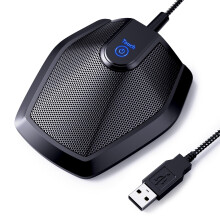 TONOR USB Conference Microphone, Omnidirectional Boundary Condenser PC Microphones for Conference Meeting Plug & Play with Mute Buttom Compatible with
