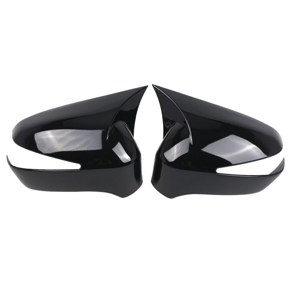 Glossy Abs Side Mirror Covers For Honda Civic 20062011 8Th Gen 4Door With Horn Design Black 9113335543157