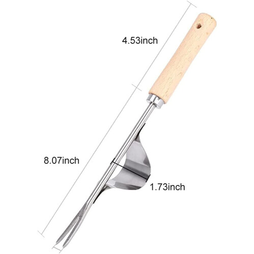 Garden Weeder Tool with RootGrip Fork and Leverage Base, Stainless Steel Hand Weeder for Lawn 1