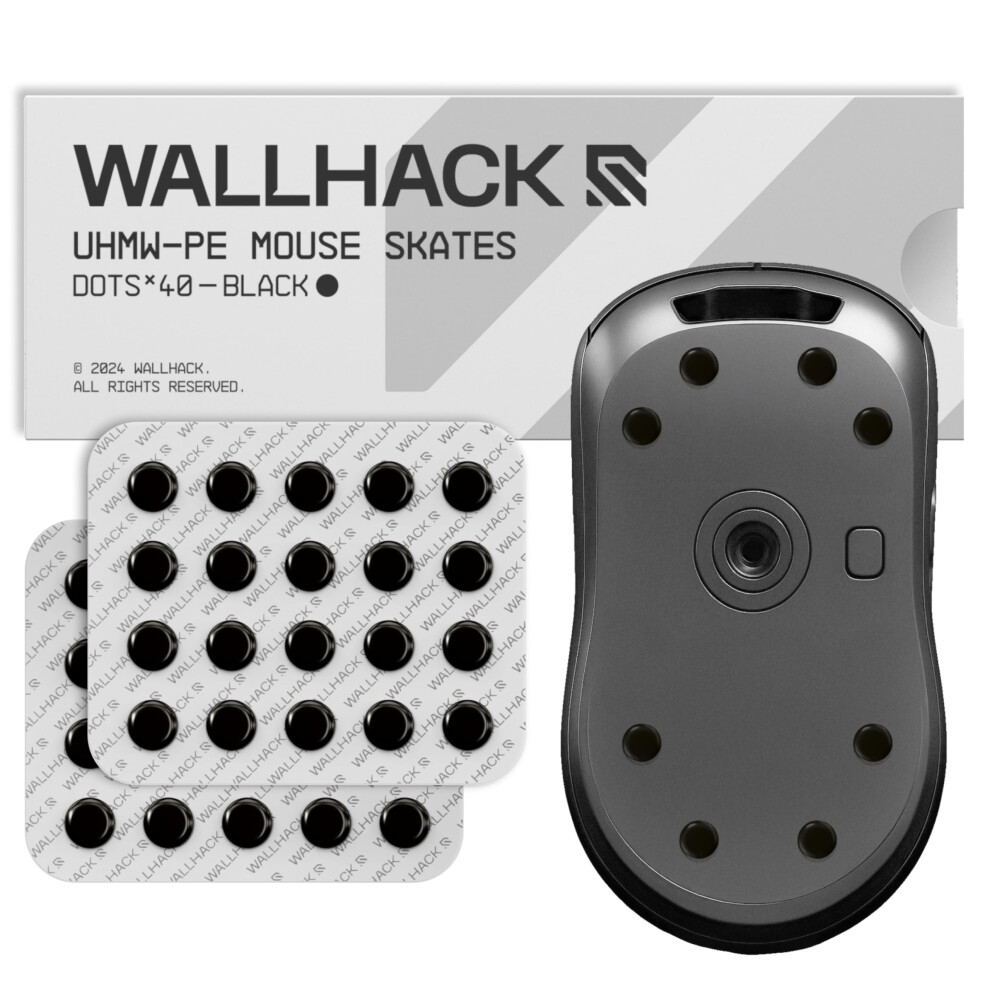 Wallhack Uhmw-Pe Dot Mouse Skates | Premium Universal Skates For Gaming Mice | Ultra-Smooth Glide On Cloth & Glass Pads | Customize Speed & Control | 5051222472224