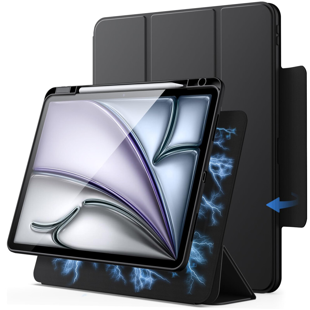 Photos - Other for Computer Jetech Magnetic Detachable Case for iPad Air 13-Inch M3/M2 with Pencil Holder, Removable Rotating Clear Cover, P (2025/2024)