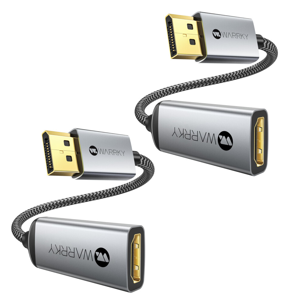 Warrky 4K Displayport To Hdmi Adapter, Display Port To Hdmi Port, [1440P@60Hz, 1080P@120Hz] Metal Shell No-Latch Uni-Direction Dp To Hdmi Converter, 5051222476505