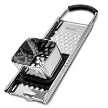Stainless Steel Spaetzle Maker with Comfortable Rubber Grip, Fits All Pot Sizes, Easy Noodle Press