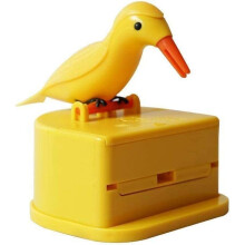Woodpecker Toothpick Dispenser with OneHand Push, Cute Bird Automatic Holder Dustproof Storage Box for Kitchen