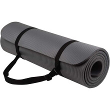 Extra Thick 1/2 Inch NonSlip  Density Yoga Mat with Carrying Strap for Pilates and Fitness, Gray