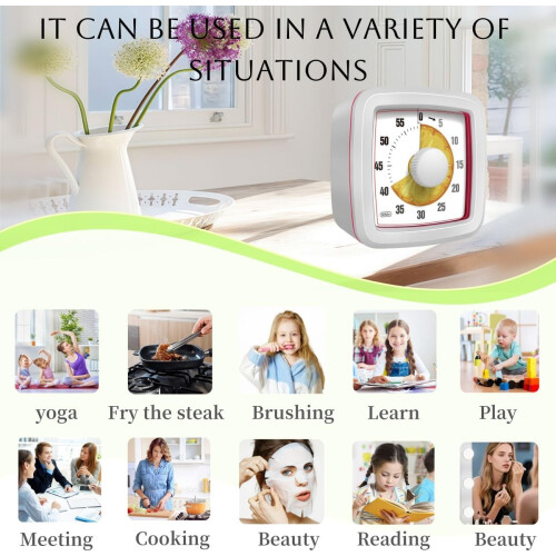 Visual Timer for Kids 60Minute Silent Countdown with Fun Fruit Dial for Classroom or Home Orange 1