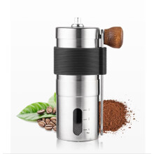 Manual Coffee Grinder Stainless Steel with Foldable Hand Crank for Smooth Burr Grinding Travel