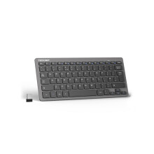 TECKNET 2.4G Wireless Keyboard, Small Keyboards with Media Hotkeys, Ultra Slim Compact Wireless Keyboard, 12-Month Battery Life, Compatible with PC,