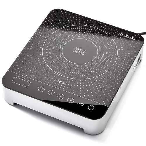 Judge Judge Portable Electric Induction Hob - Single Plate, 2000W, 10 Temperature Settings with Timer