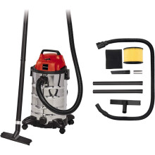 Einhell TC-VC 1930 S wet and dry vacuum cleaner (1,500 W, 30 l rust-proof stainless steel tank, blow connection, incl. plastic suction hose,
