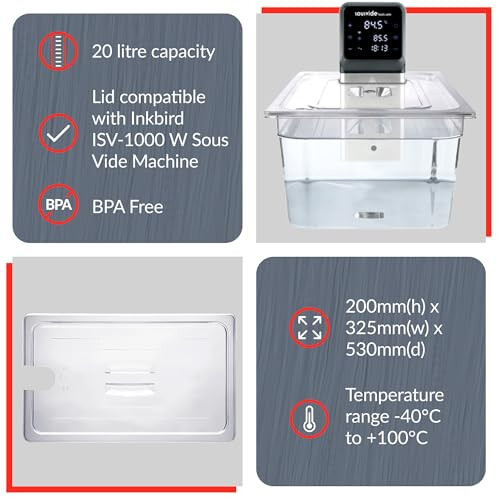SousVideTools | Sous Vide Container | Water Tank | Anova Cooker Compatible | 20L 2