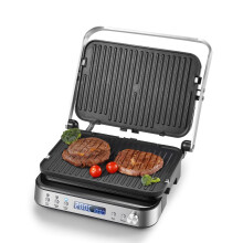 AMZCHEF Panini Press Grill, 4-in-1 Electric Grill, Waffle&Sandwich Toaster - Opens 180? with 4 Non-stick Coated Plates - Adjustable Temperature, LED