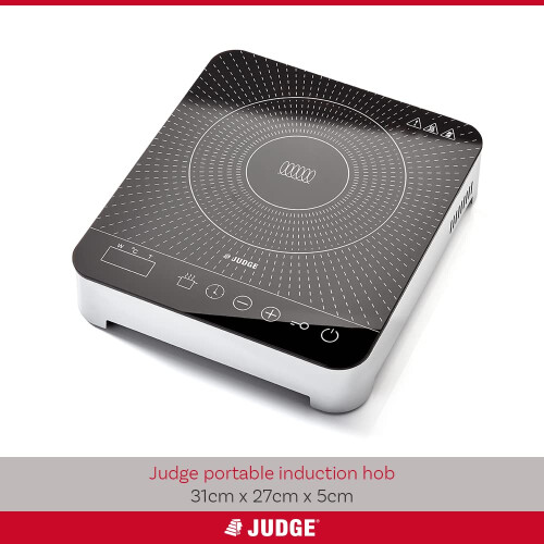 Judge Judge Portable Electric Induction Hob - Single Plate, 2000W, 10 Temperature Settings with Timer 1
