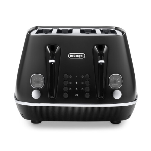 De'Longhi De'Longhi Distinta X CTIN4003.BK Designer 4 Slice Toaster, Variable Browning Control, Reheat/Defrost/Bagel Function -Black