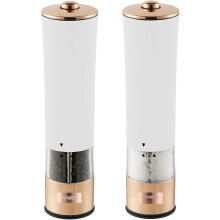 Tower T847003RW Electric Salt and Pepper Mills, Stainless Steel, White, 5.6 x 5.6 x 22.5 cm