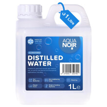 AQUANOIR Distilled Water - 1 Litre | Ideal for Steam Iron, Car Battery Top-Up, Distillation, and Cleaning | Made in UK