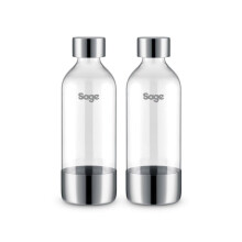 Sage - The InFizz Bottles 1L, Compatible with The InFizz Fusion Home Soda Maker - 2 Pack, Brushed Stainless Steel