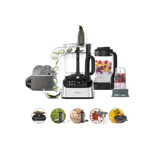 Kenwood Kenwood MultiPro OneTouch FDM73.850SS, Food Processor and Blender Multifunctional with 13 Accessories, Variable Speed and Pulse Function, Integrated