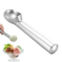 Ice Cream Scoop Nonstick Aluminum Heavy Duty Scooper for Hard Ice Cream Gelato Sorbet Silver
