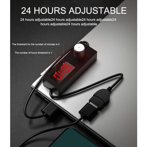 USB Countdown Timer Switch 5V Adjustable Power Off with Digital Display for Aquarium Home Office 2