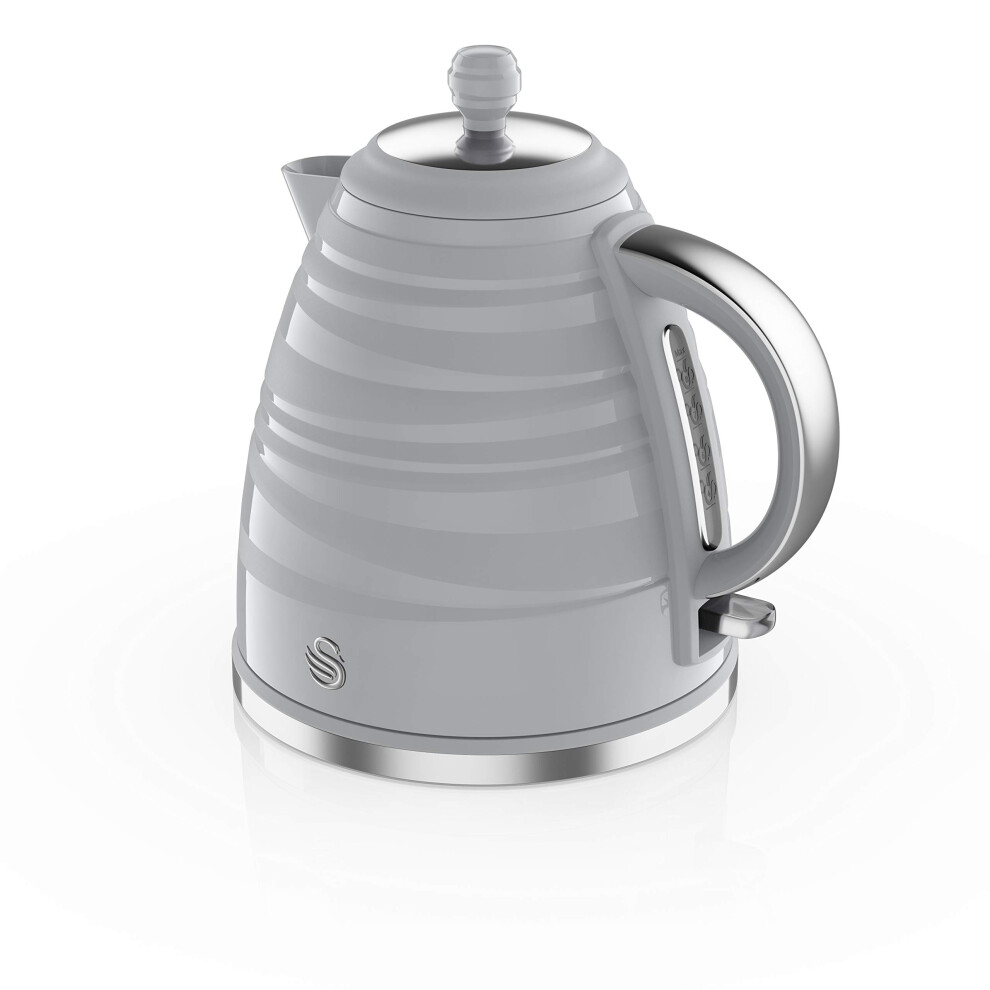 Swan Sk31050grn, Symphony 1.7 Litre Jug Kettle With Fast Boil, 360 Degree Base, 3000 Watts, Grey