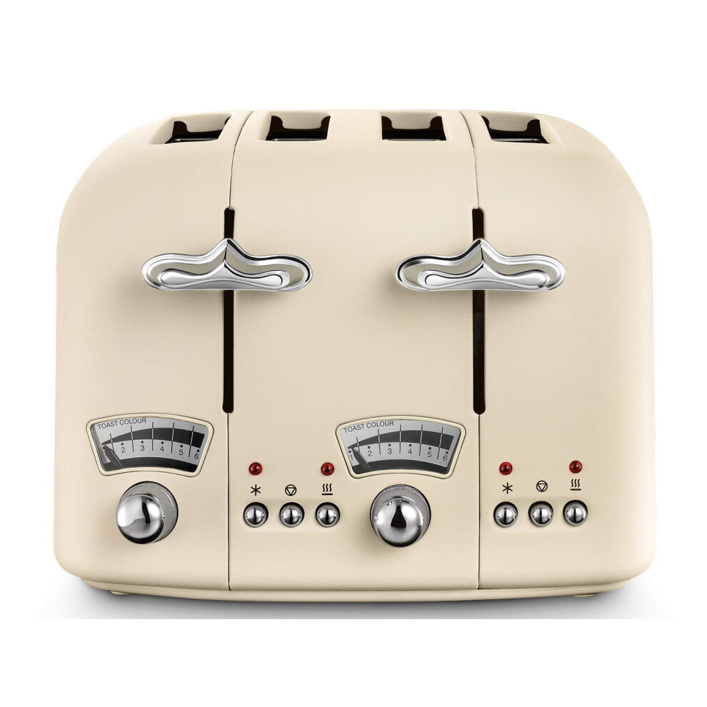 De'longhi Argento Flora Ct04.bg 4 Slice Toaster - Beige