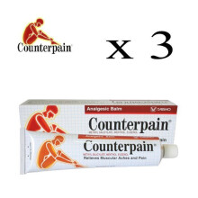 3 tubi Gel Counterpain Caldo (120g) - Formato XL Performance: Rilassamento Muscolare Intenso, Sforzo Sportivo e Recupero