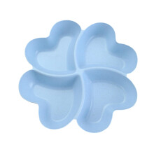 4PC Blue Ceramic Dinnerware Set with Lucky Grass Fruit Plate, Microwave and Dishwasher Safe