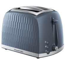 Russell Hobbs Honeycomb 2 Slice Toaster (Extra wide slots, High lift feature, 6 Browning levels, Frozen/Cancel/Reheat function, Removable crumb tray,