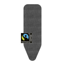 Brabantia Ironing Board Cover B 124x38 cm ? Denim Black | 100% Cotton Top Layer with 8mm Foam Padding for Size B Ironing Boards | Durable, Washable,