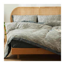 100% Cotton Duvet Cover Set Queen Dark Grey Soft Breathable Bedding with Corner Ties