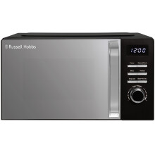 Russell Hobbs Digital Microwave 20L 800W in Black with 5 Power Levels, Pull Handle Door & Button Control, Clock & Timer, Automatic Defrost, Easy