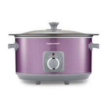 Morphy Richards Accents 6.5L Sear & Stew Slow Cooker, Shatter Resistant Non Stick Aluminium Pot, Single Pot Cooking, 3 Heat Settings, Hob Proof, Glass