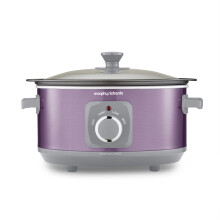Morphy Richards Accents 3.5L Sear & Stew Slow Cooker, Shatter Resistant Non Stick Aluminium Pot, Single Pot Cooking, Compact, 3 Heat Settings, Hob