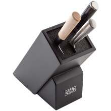 Stellar Black Universal Knife Block with Fibre Rods, Scissors Block, Safe Non-Slip Base